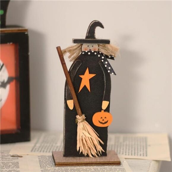 5pcs Halloween Wooden Decorations, Halloween Tabletop Centerpiece - Picture 5 of 7